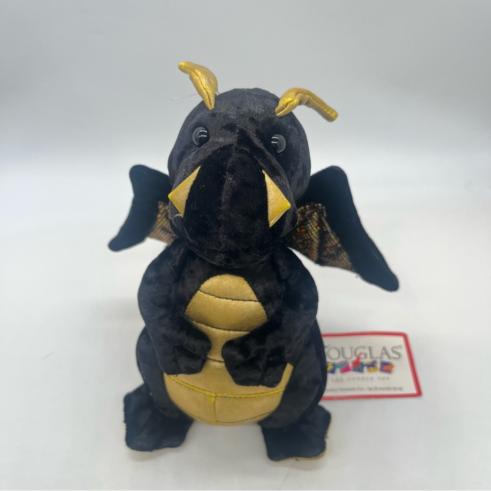 Douglas Merlin Dragon Plush NWT BLACK stuffed animal kids Toy